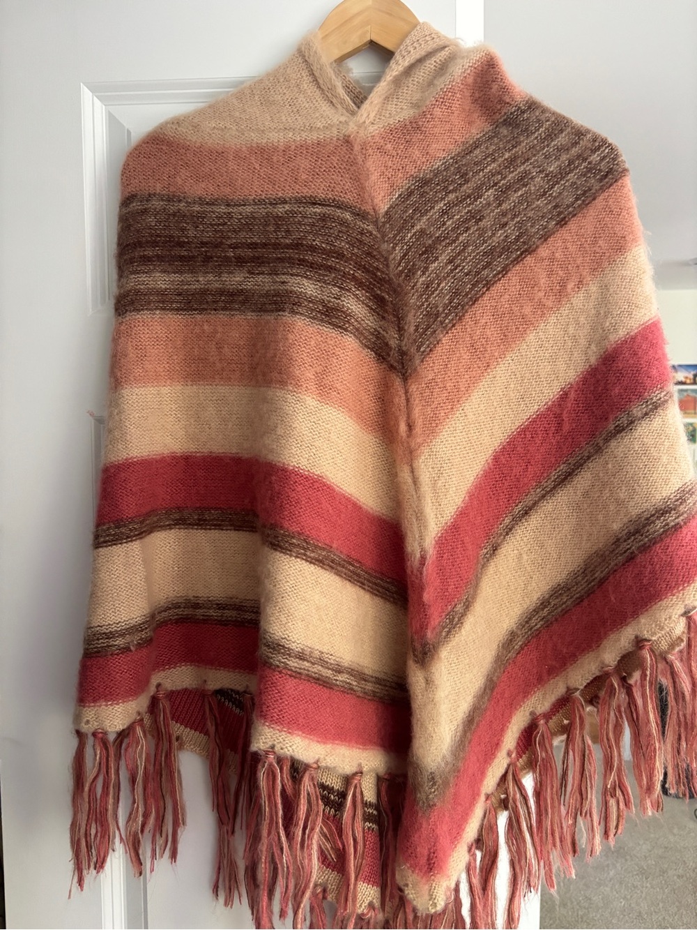 Free People Striped Turtleneck Poncho